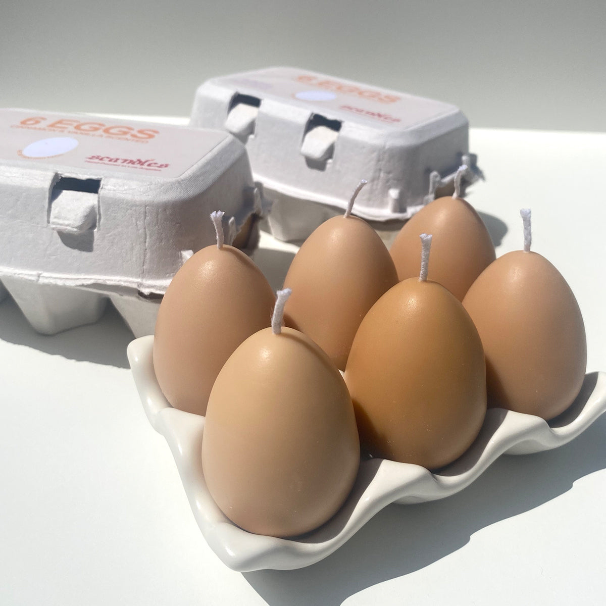 Egg Candle Set of 6 | Cinnamon & Vanilla Farmers Markets Scandles