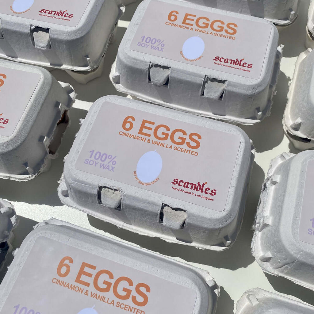 Egg Candle Set of 6 | Cinnamon & Vanilla Farmers Markets Scandles