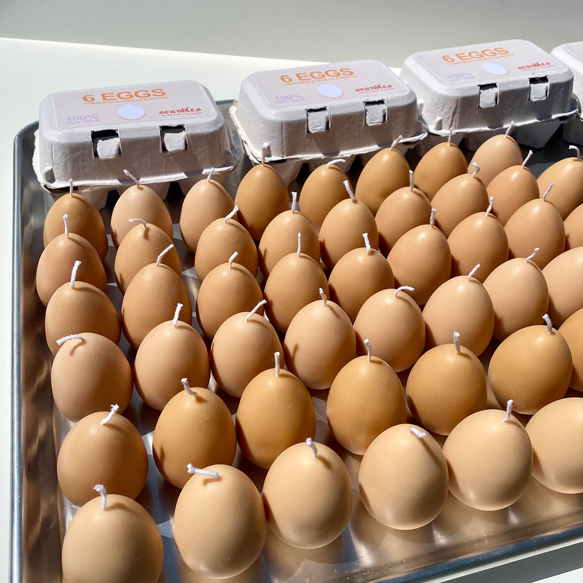 Egg Candle Set of 6 | Cinnamon & Vanilla Farmers Markets Scandles