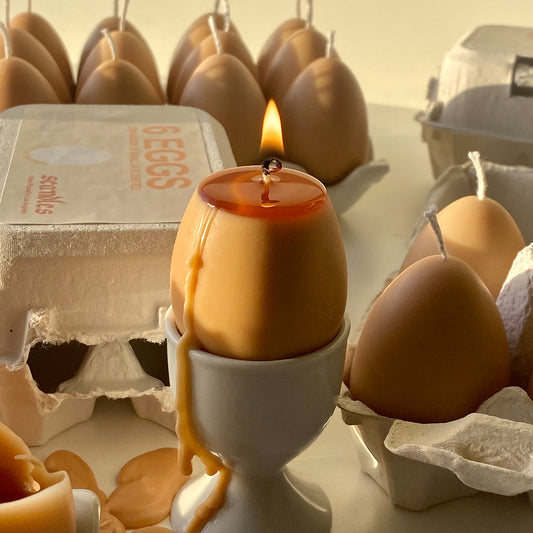 Egg Candle Set of 6 | Cinnamon & Vanilla Farmers Markets Scandles