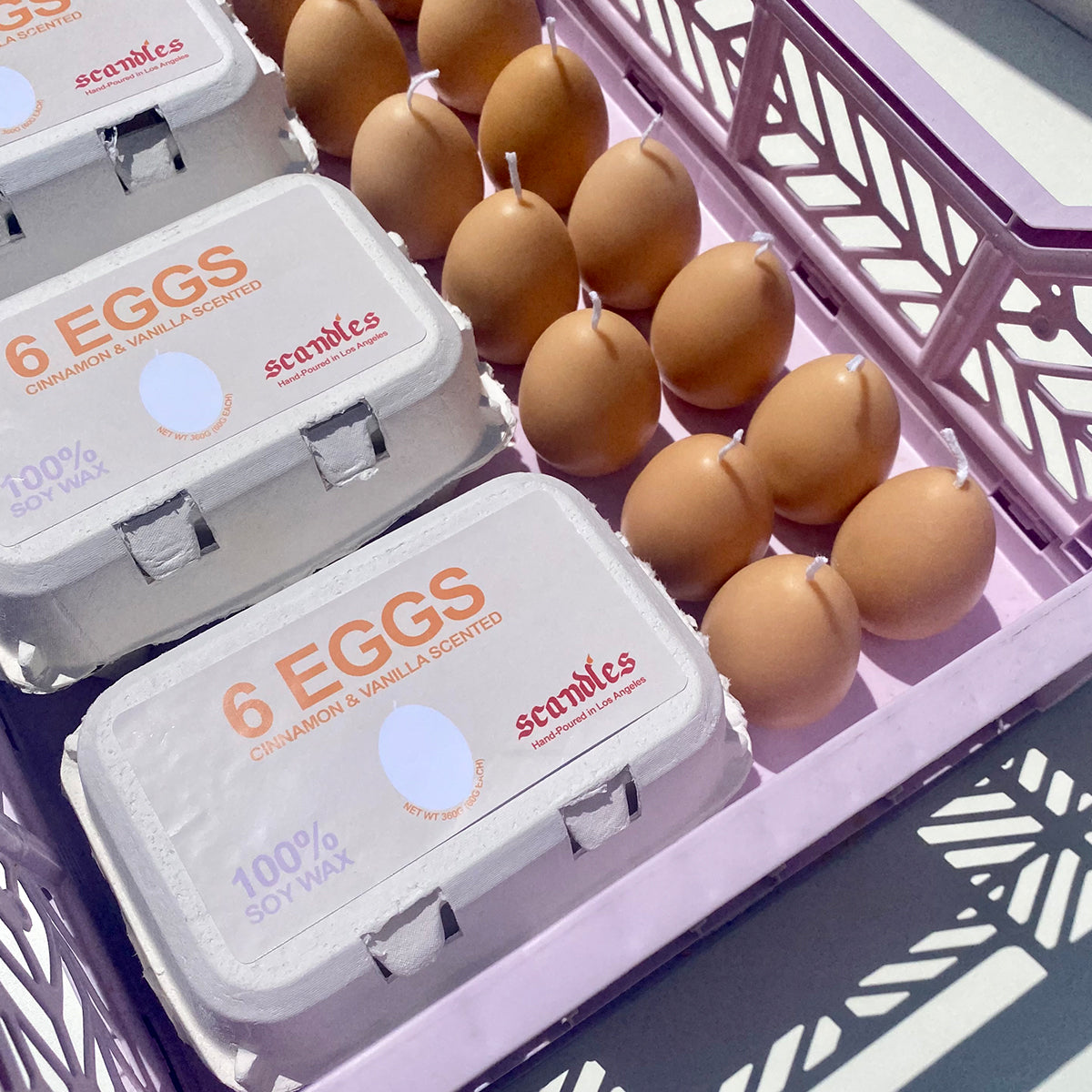 Egg Candle Set of 6 | Cinnamon & Vanilla Farmers Markets Scandles