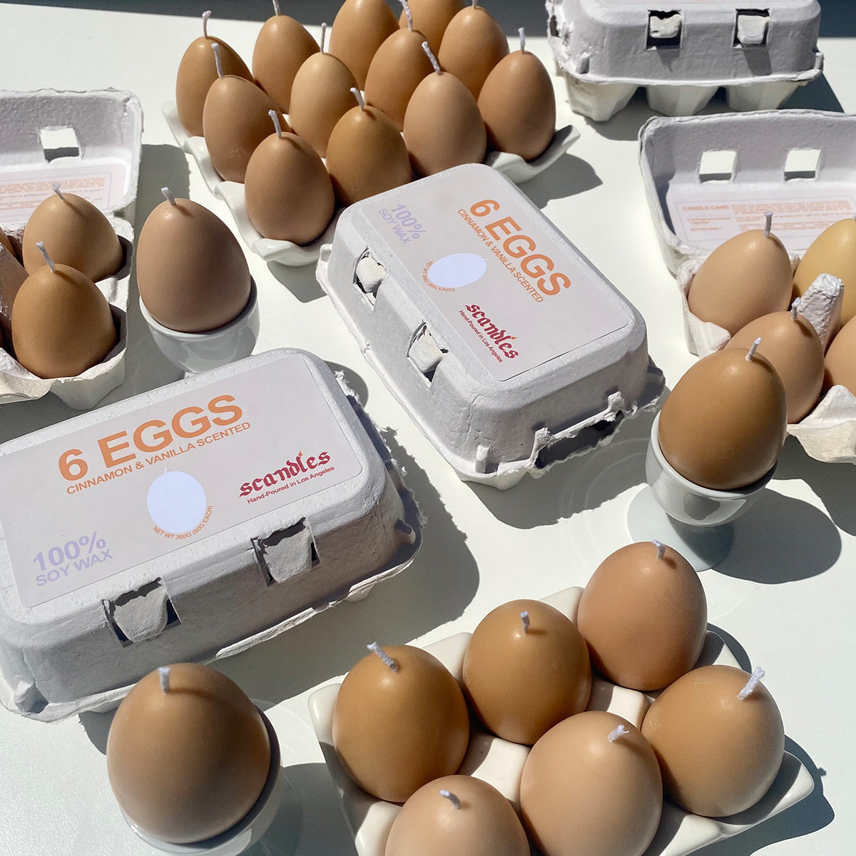 Egg Candle Set of 6 | Cinnamon & Vanilla Farmers Markets Scandles