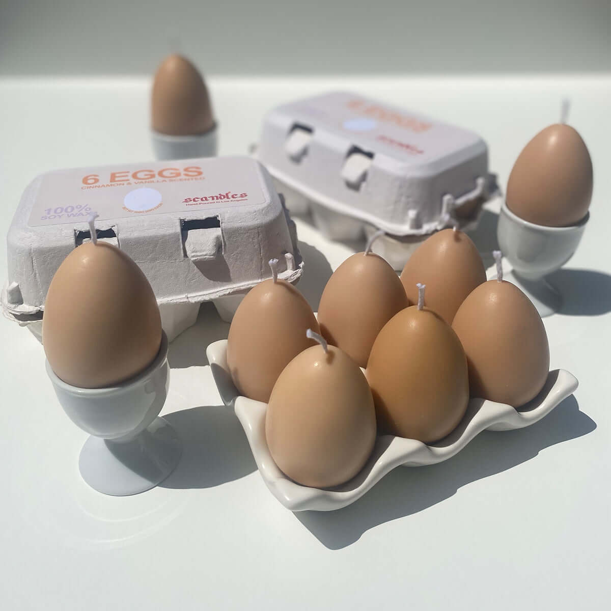 Egg Candle Set of 6 | Cinnamon & Vanilla Farmers Markets Scandles