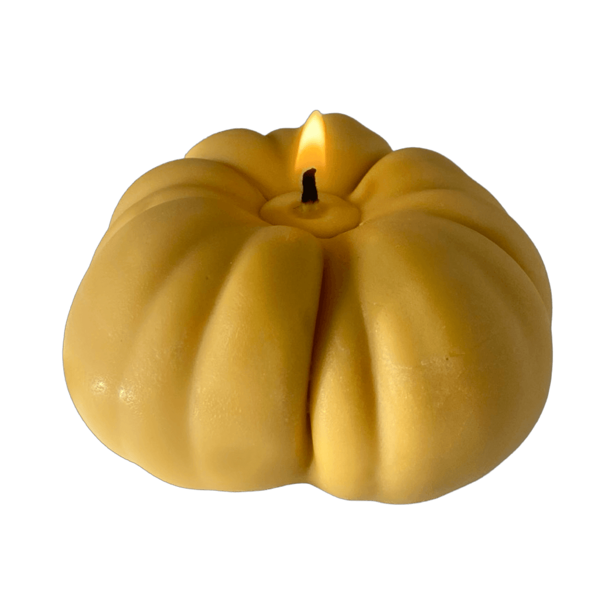 Heirloom Tomato Candle - Orange artisan decor handcrafted handmade candle shaped like a tomato with a flame.