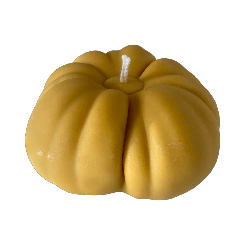 Heirloom Tomato Candle - Orange, artisan decor, handcrafted soy wax candle shaped like a tomato.
