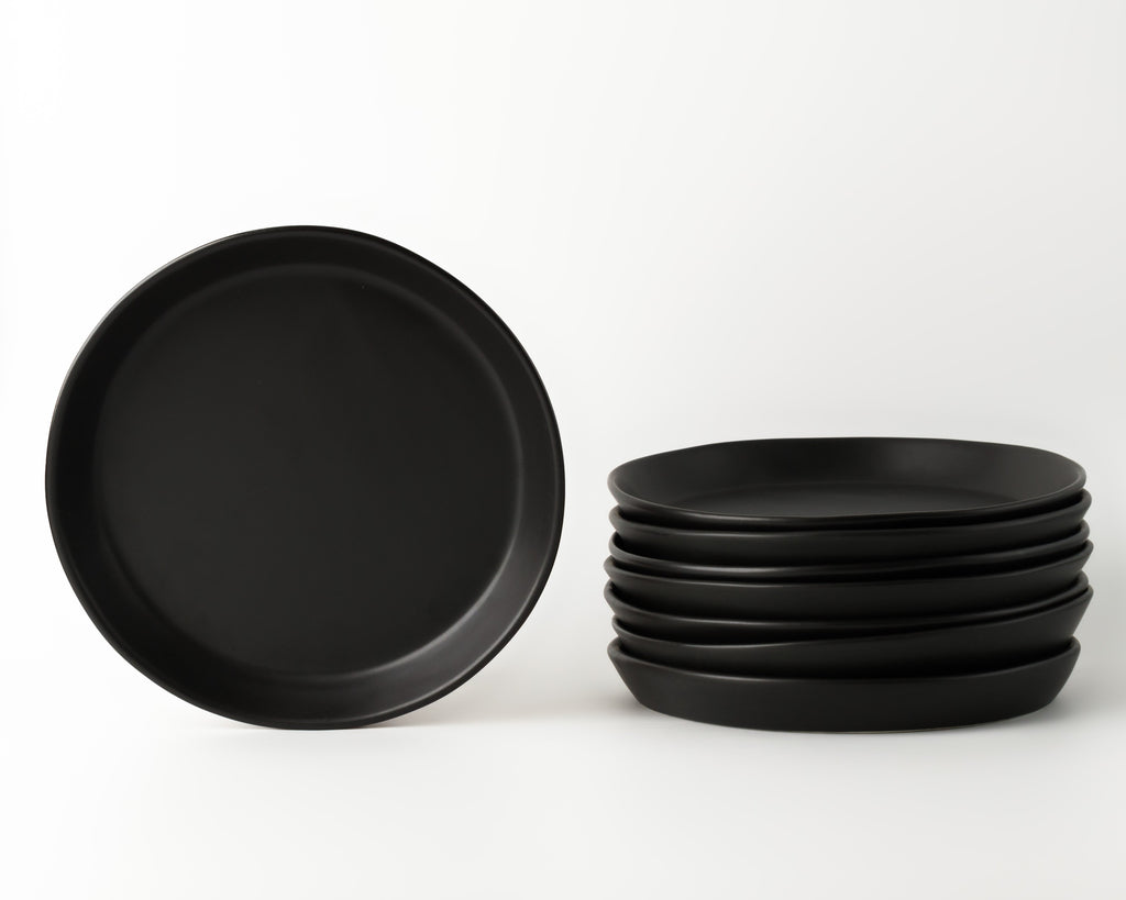 Skali Coupe Dinner Plate Plates Haand Matte Black Set of 4