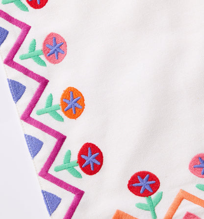 Tropical ZigZag Embroidered Cotton Placemats (Set of 4)