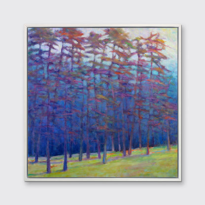 Art Print of trees in contrasting colors by Ken Elliott, showcasing depth and harmony. Limited edition canvas.