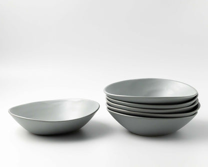 Ripple Pasta Bowl Bowls Haand Matte Grey Set of 4