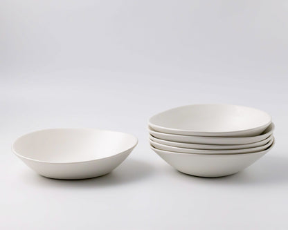 Ripple Pasta Bowl Bowls Haand Matte White Set of 4