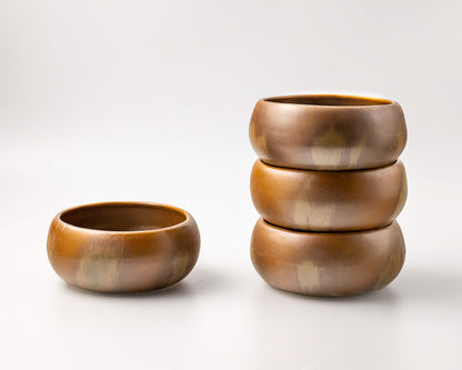 Rice Bowl Bowls Haand Burl Set of 4