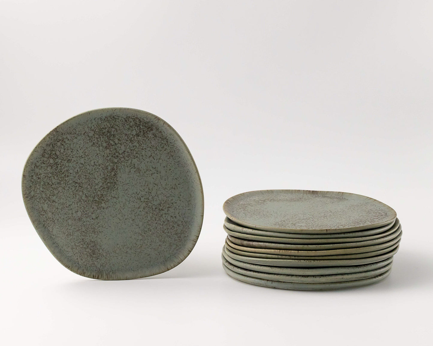 Ripple Salad Plate Plates Haand Concrete Set of 4