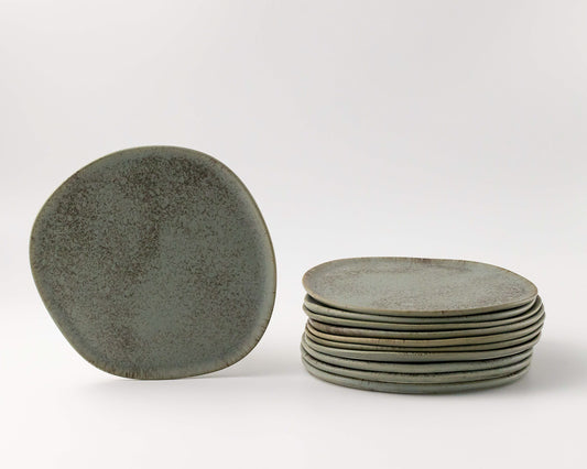Ripple Salad Plate Plates Haand Concrete Set of 4