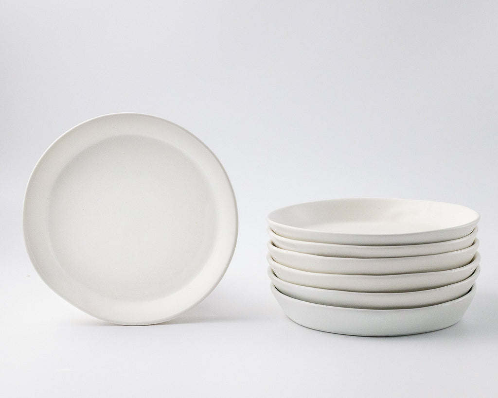 Skali Coupe Salad Plate Plates Haand Matte White Set of 4