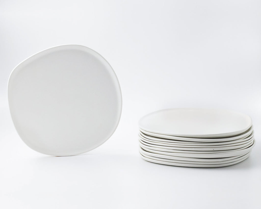 Ripple Dinner Plate Plates Haand Matte White Set of 4