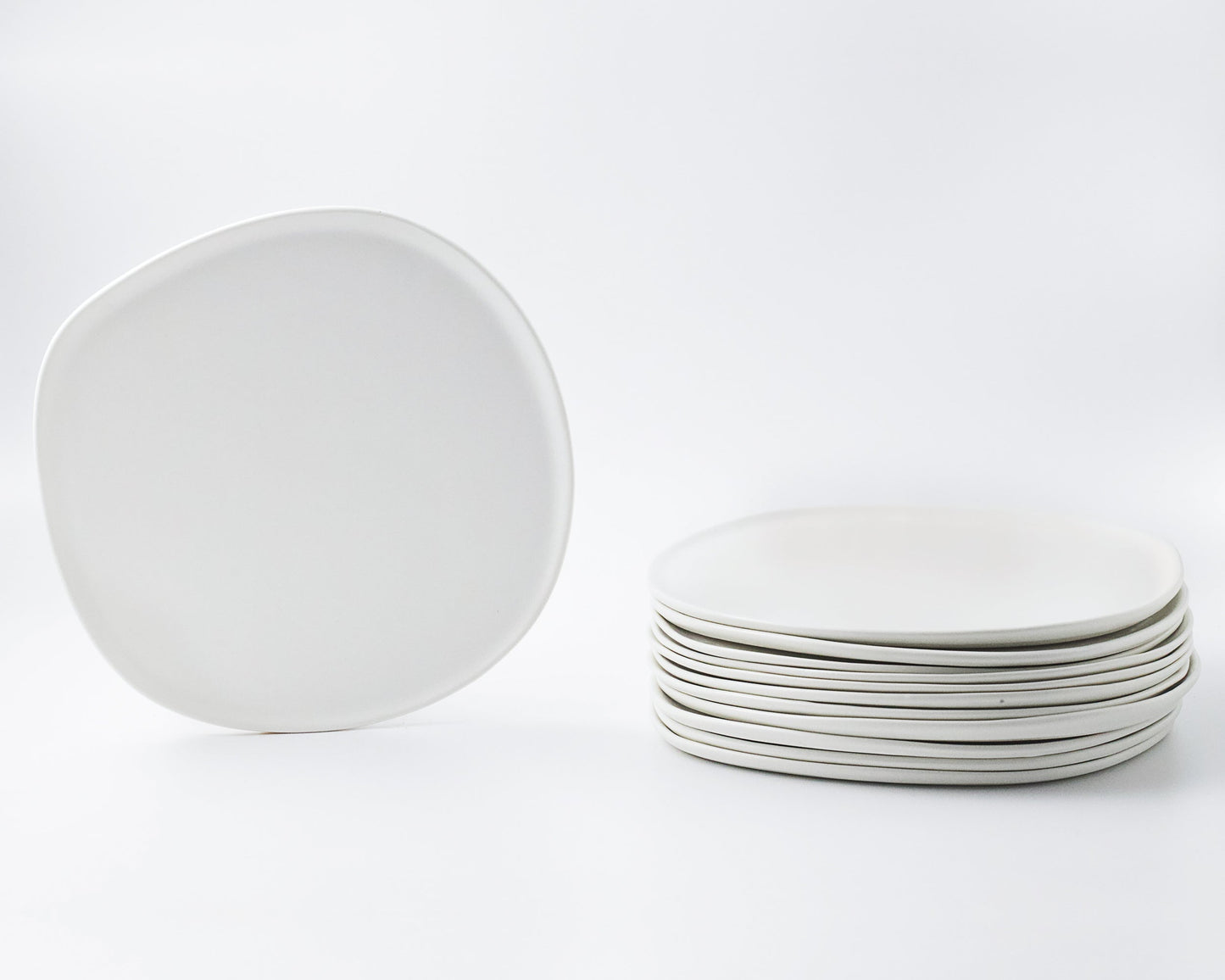 Ripple Dinner Plate Plates Haand Matte White Set of 4
