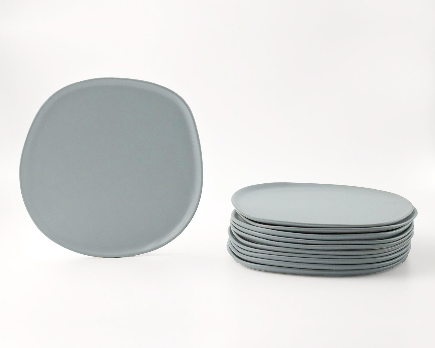 Ripple Dinner Plate Plates Haand Matte Grey Set of 4