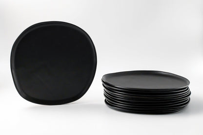 Ripple Dinner Plate Plates Haand Matte Black Set of 4
