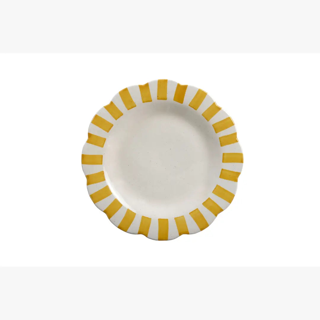 Ceramic Stripe Dinner Plate | Yellow Plate Casa Amarosa