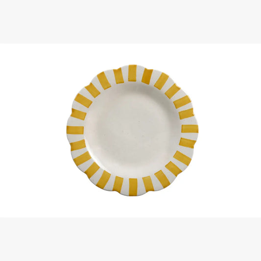 Ceramic Stripe Dinner Plate | Yellow Plate Casa Amarosa