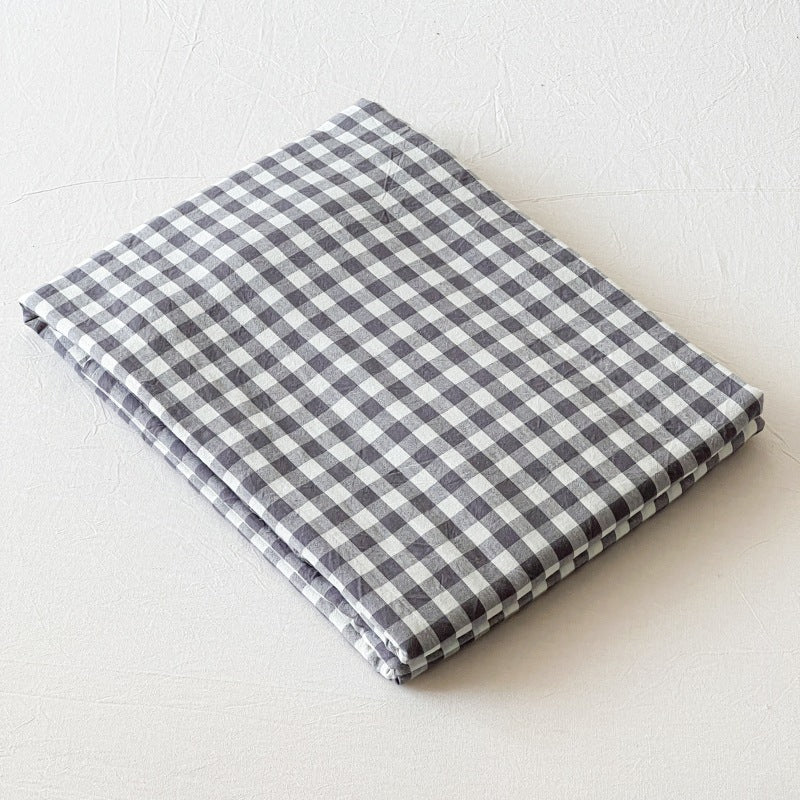 Gingham and Plaid Washed Cotton Bed Sheet