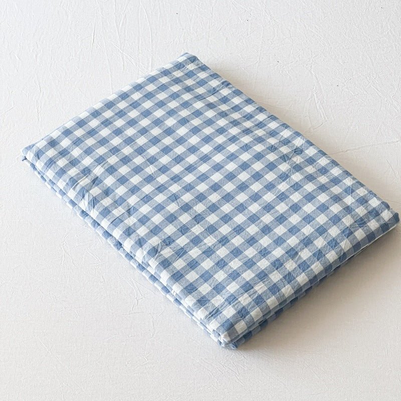 Gingham and Plaid Washed Cotton Bed Sheet