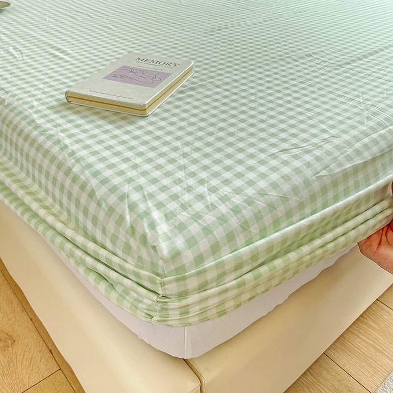 Gingham and Plaid Washed Cotton Bed Sheet