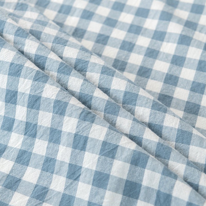 Gingham and Plaid Washed Cotton Bed Sheet