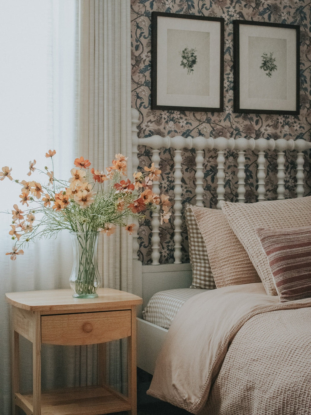 Gingham and Plaid Washed Cotton Bed Sheet