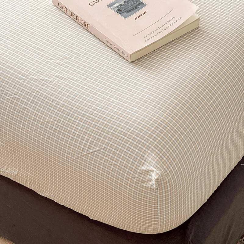 Gingham and Plaid Washed Cotton Bed Sheet
