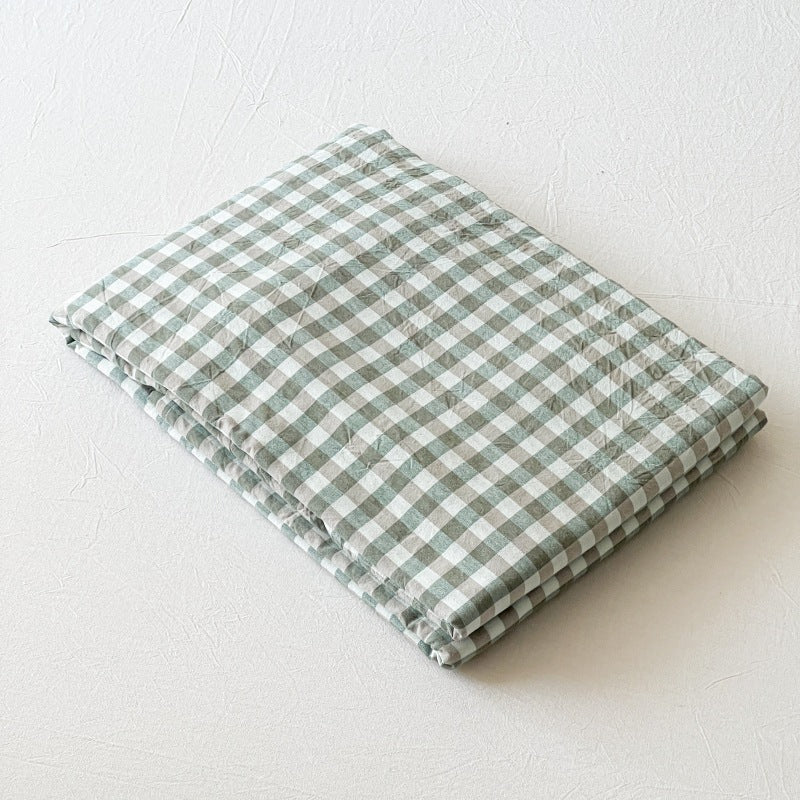 Gingham and Plaid Washed Cotton Bed Sheet