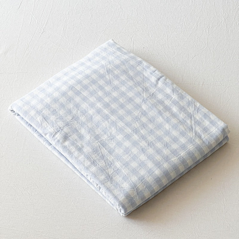 Gingham and Plaid Washed Cotton Bed Sheet