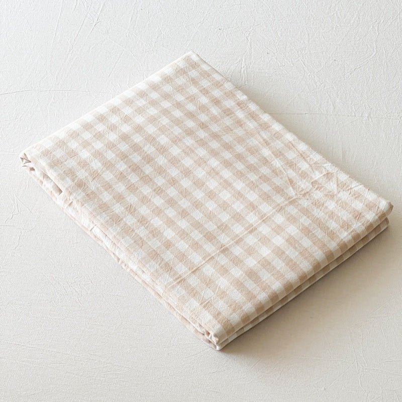 Gingham and Plaid Washed Cotton Bed Sheet