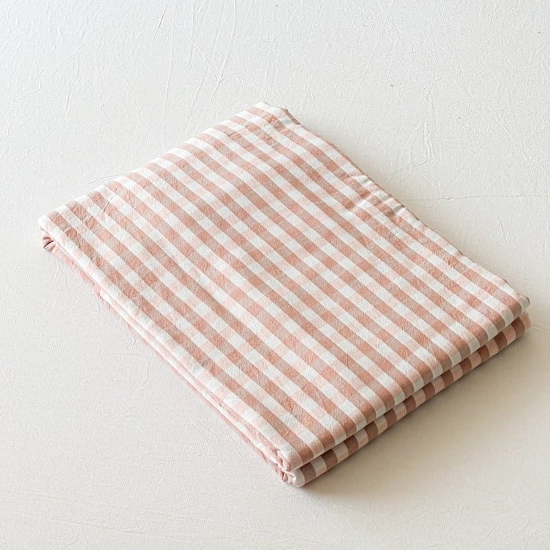Gingham and Plaid Washed Cotton Bed Sheet
