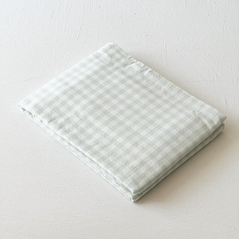 Gingham and Plaid Washed Cotton Bed Sheet
