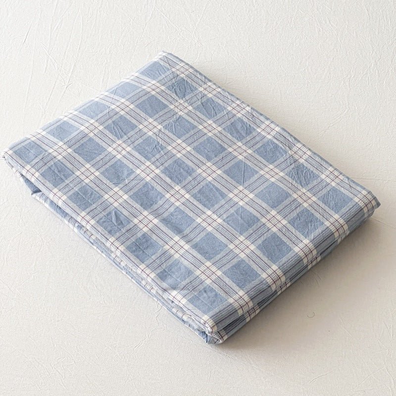 Gingham and Plaid Washed Cotton Bed Sheet