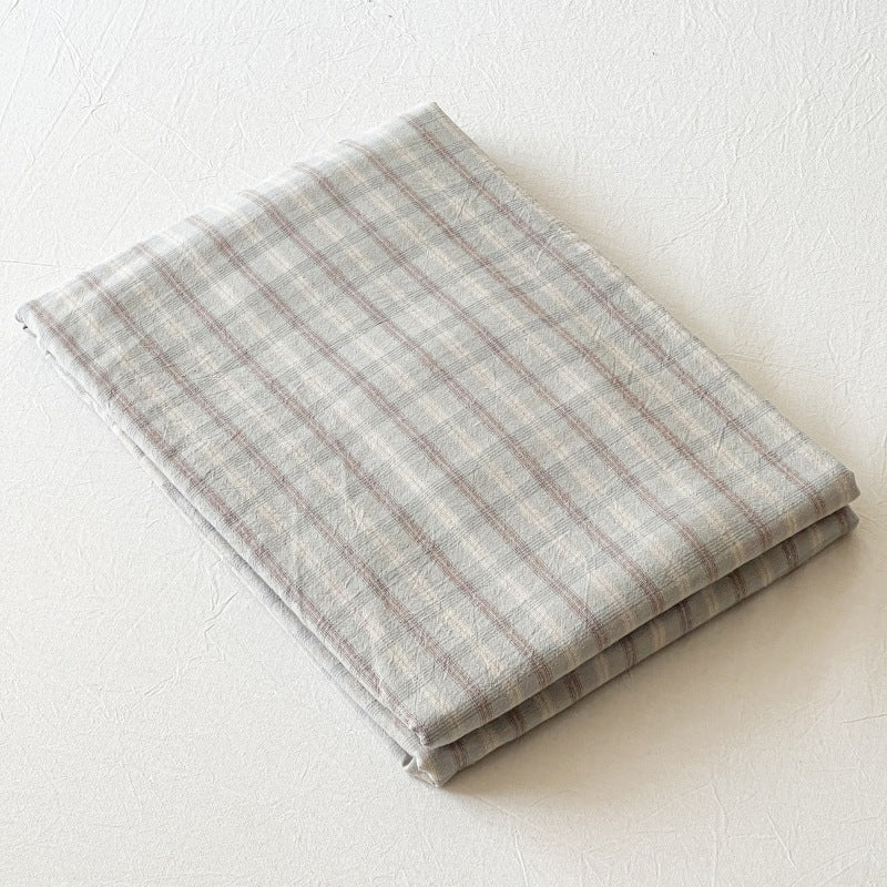 Gingham and Plaid Washed Cotton Bed Sheet