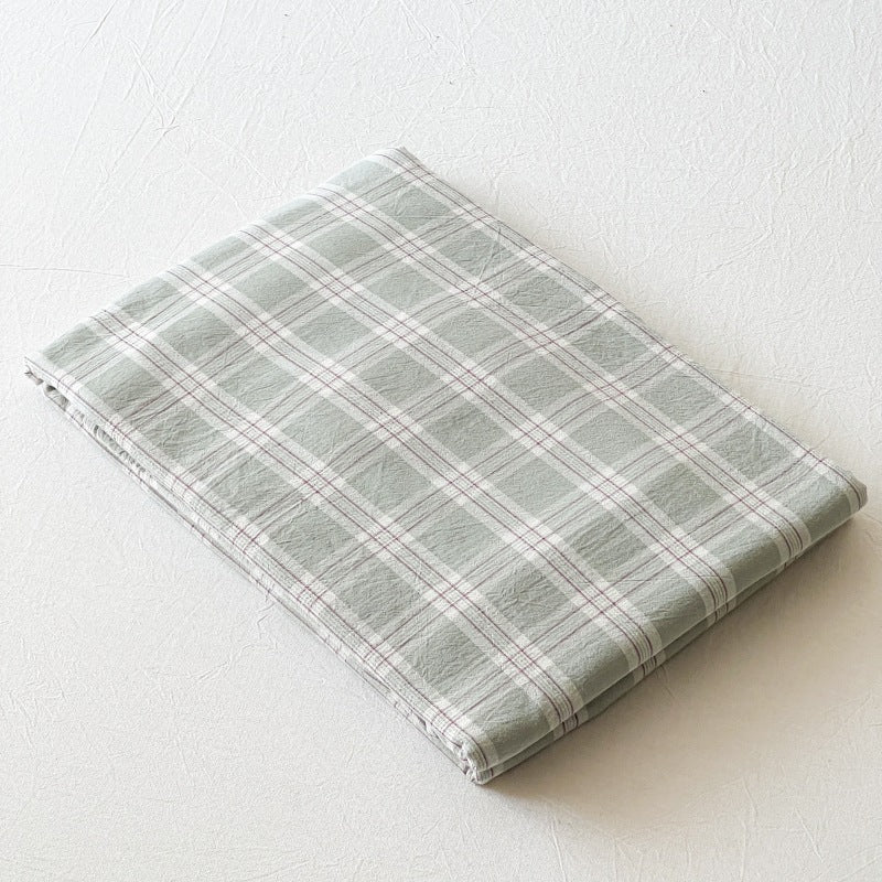 Gingham and Plaid Washed Cotton Bed Sheet