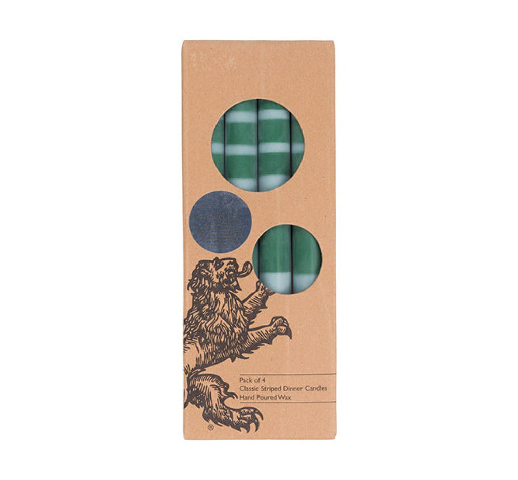S/4 STRIPED Guardsman & Bokhara Dinner Candles