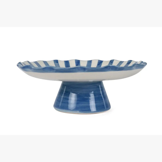 Ceramic Stripe Cake Stand | Blue Cake stand Casa Amarosa