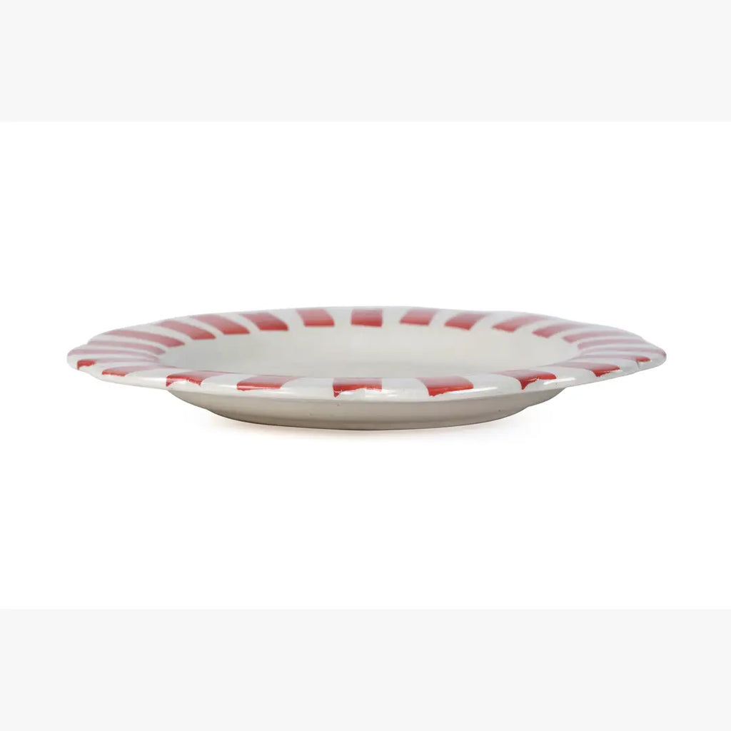 Ceramic Stripe Dinner Plate | Red Plate Casa Amarosa