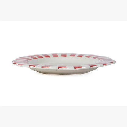Ceramic Stripe Dinner Plate | Red Plate Casa Amarosa