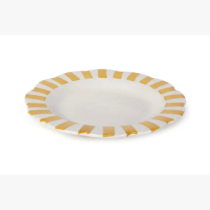 Ceramic Stripe Dinner Plate | Yellow Plate Casa Amarosa