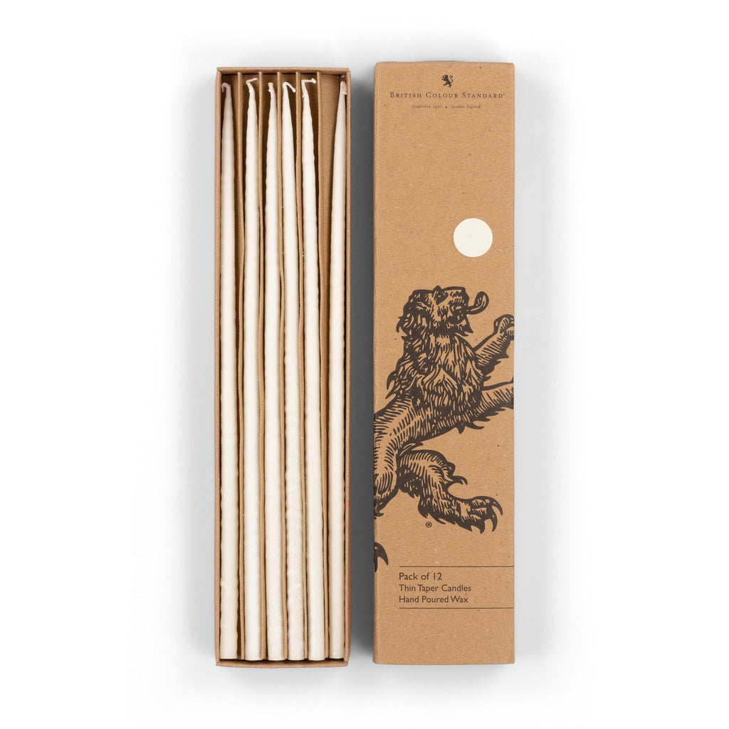 Thin Taper Candles - Pearl White