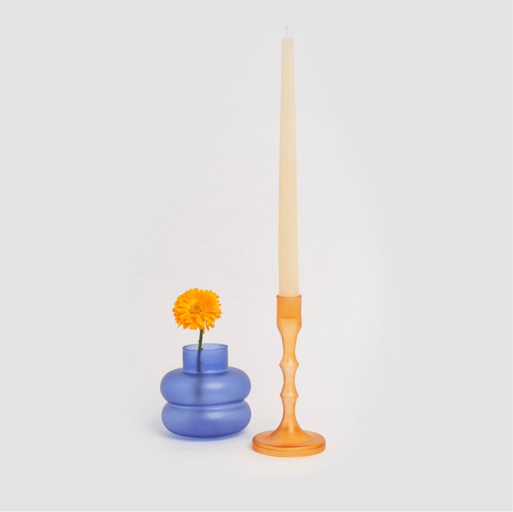 Couples Handmade Glass Candleholders
