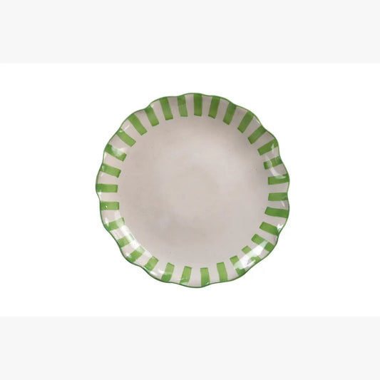 Ceramic Stripe Cake Stand | Green Cake stand Casa Amarosa
