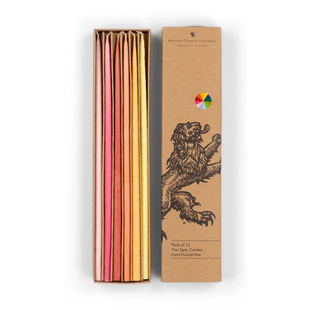 Thin Taper Candles - Rainbow