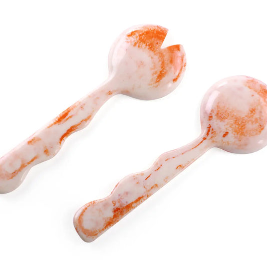 Resin Salad Server Set | Pink salad server Casa Amarosa