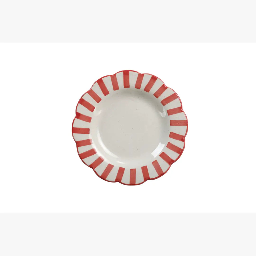 Ceramic stripe Salad Plate | Red Plate Casa Amarosa