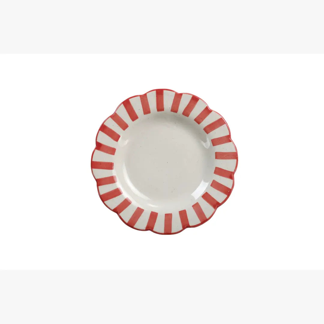 Ceramic stripe Salad Plate | Red Plate Casa Amarosa